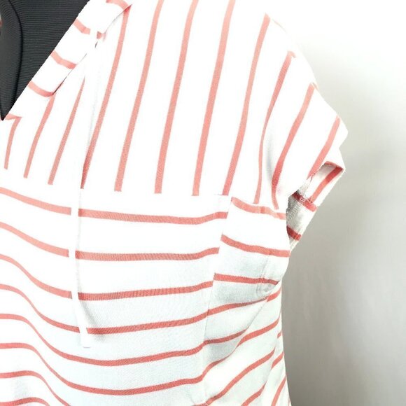 Talbots Coral  & White Stripe Swimsuit Cover Up - Picture 4 of 12